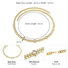 Peora Crystal Radiance Belly Chain - Gold