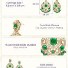 Gold Plated Green Stone Statement Earrings