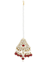 Glamorous Maroon Maang Tikka Set