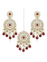 Classic Maroon Maang Tikka Set