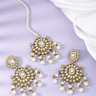 Soft Glow Elegant Maang Tikka Set - White
