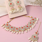 Floral Pearl Drop Bridal Necklace Set