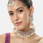 Floral Pearl Drop Bridal Necklace Set