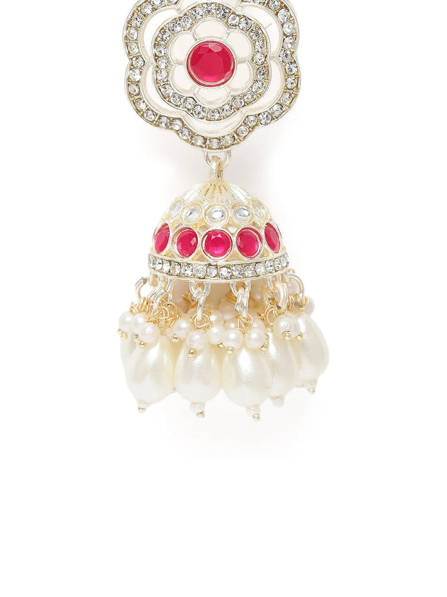 Floral Pearl Drop Bridal Necklace Set