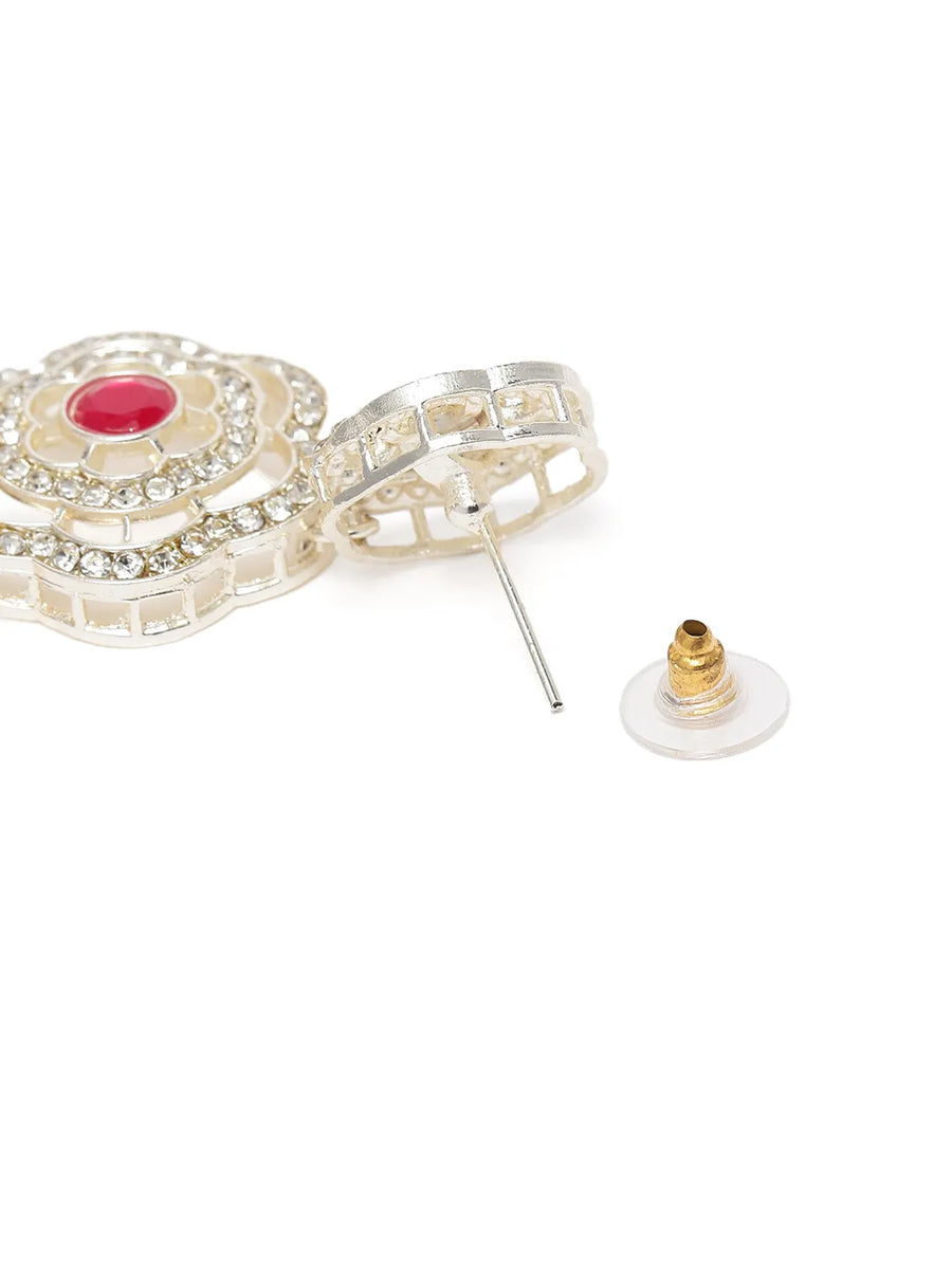 Floral Pearl Drop Bridal Necklace Set