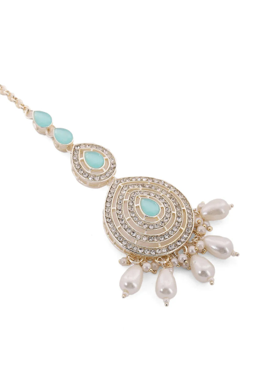 Elegant Pearl Drop Bridal Necklace Set