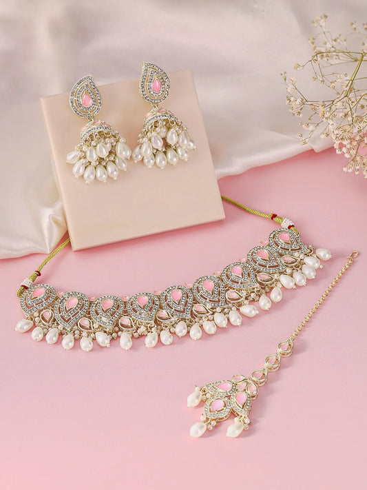 Royal Teardrop Faux Kundan Set