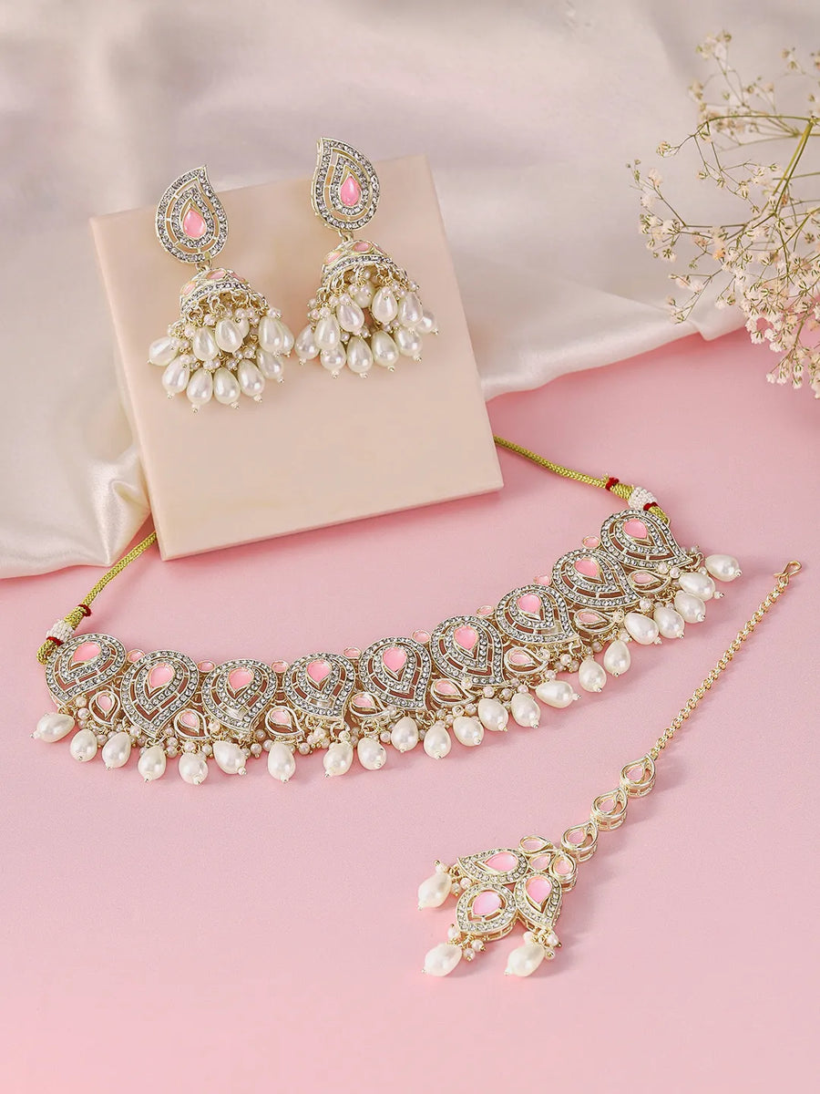 Royal Teardrop Faux Kundan Set