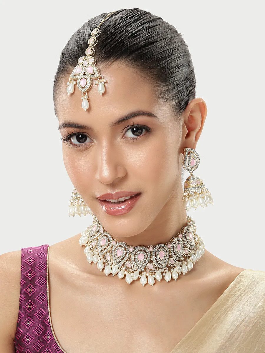 Royal Teardrop Faux Kundan Set