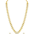 Peora Gold Kundan Leaf Green Necklace Set