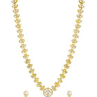 Peora Gold Kundan Leaf Pink Necklace Set