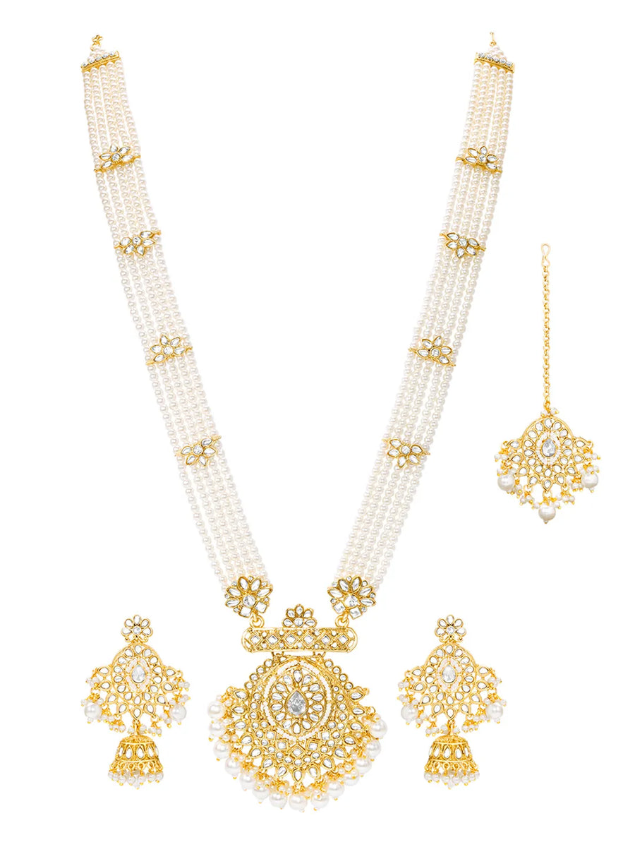 Peora Shahi Pearl Necklace Set - Gold