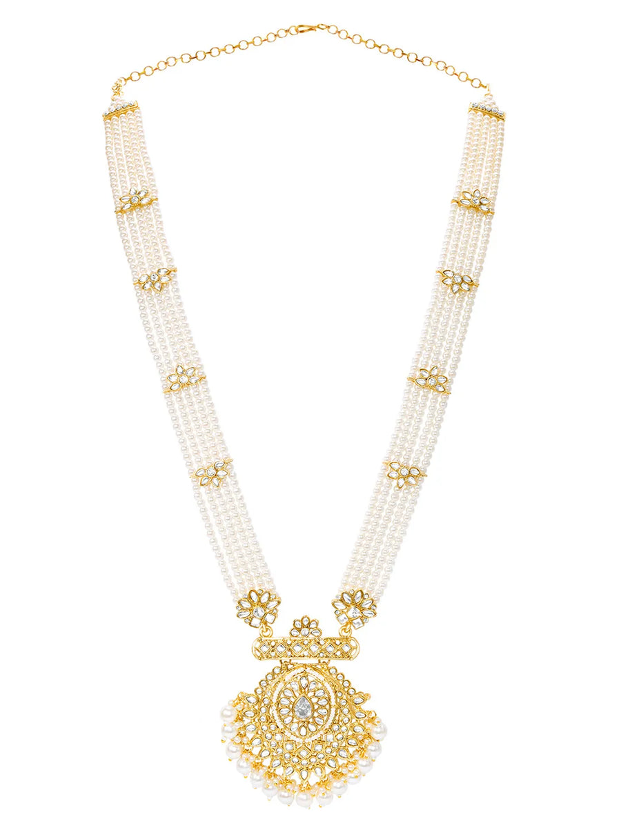 Peora Shahi Pearl Necklace Set - Gold