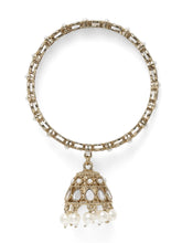 Heritage Dangler Jhumki Bangle Set - White