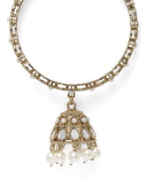 Heritage Dangler Jhumki Bangle Set - White
