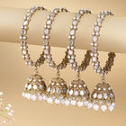 Heritage Dangler Jhumki Bangle Set - White