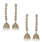 Heritage Dangler Jhumki Bangle Set - White