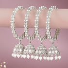 Heritage Dangler Jhumki Bangle Set - White