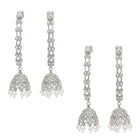 Heritage Dangler Jhumki Bangle Set - White