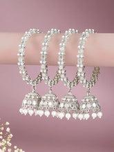 Heritage Dangler Jhumki Bangle Set - White