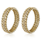 Peora Royal Shimmering Polki Gold Pearl Bangle Set