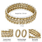 Peora Royal Shimmering Polki Gold Pearl Bangle Set