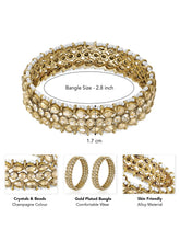 Peora Royal Shimmering Polki Gold Pearl Bangle Set
