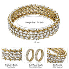 Peora Royal White Polki Gold Pearl Bangle Set