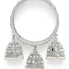 Heritage Jhumka Kundan Bangles,with Silver plating white colour gemstones. Best for your ethnic & festive wear.