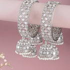 Heritage Jhumka Kundan Bangles - Silver
