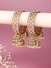 Heritage Jhumka Kundan Bangles - Gold