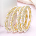 Pearl Bliss Exquisite Bangle Set - Gold