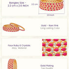 Gold Plated Ruby Crystal Classic Bangle Set