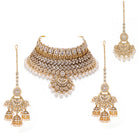 Gold Plated Kundan Pearl Bridal Jewellery Set