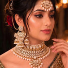 Gold Plated Kundan Pearl Bridal Jewellery Set