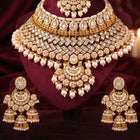 Gold Plated Kundan Pearl Bridal Jewellery Set