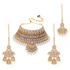 Gold Plated Kundan Pearl Bridal Jewellery Set