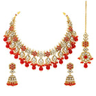 Gold Plated Red Kundan Splendor Set