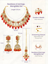 Gold Plated Red Kundan Splendor Set