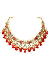 Gold Plated Red Kundan Splendor Set