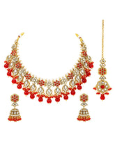 Gold Plated Red Kundan Splendor Set