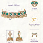 Gold Plated Green Stone Choker Necklace Set