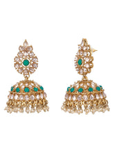 Gold Plated Green Stone Choker Necklace Set
