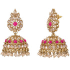 Gold Plated Red Crystal Ornate Necklace Set