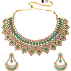 Gold Plated Green Crystal Traditional Set