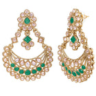 Gold Plated Green Crystal Traditional Set