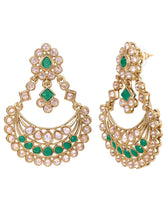 Gold Plated Green Crystal Traditional Set