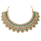 Gold Plated Green Crystal Traditional Set