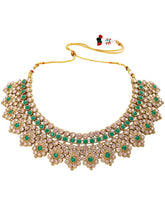 Gold Plated Green Crystal Traditional Set