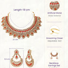 Gold Plated Ruby Kundan Statement Necklace